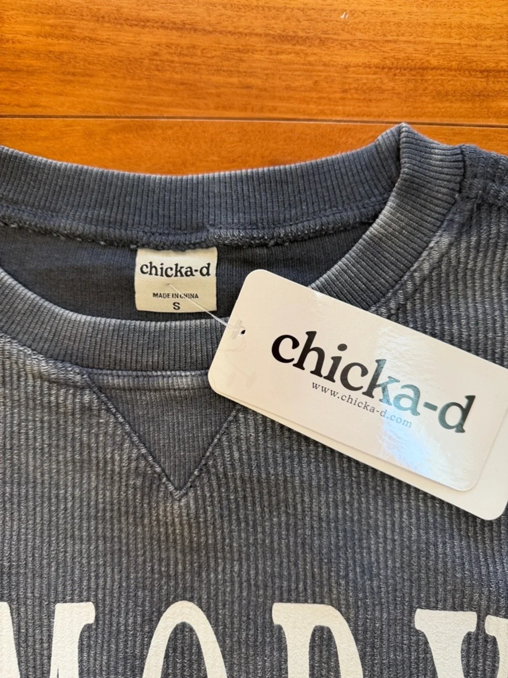 Chicka-d Emory University Crewneck Sweater in Faded Charcoal - Picture 2 of 4